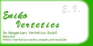eniko vertetics business card